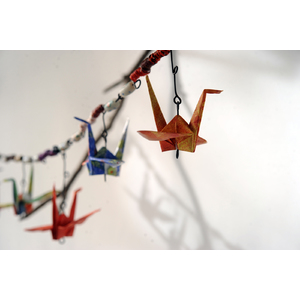 Standard tyvek garden art origami crane banner for 516 arts