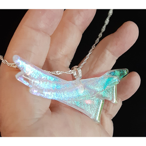 Marie's Fairy Wing Fused Glass Necklace by Kat Huddleston