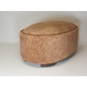 Oval Suede Ottoman by Fred Khodadad