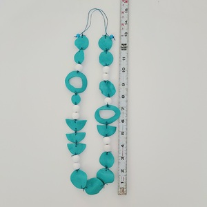 Teal Clay Bead Necklace by Susan Paolilli