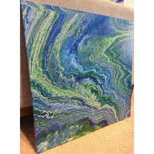 Blue and Green - 24x24 by Dan Henery