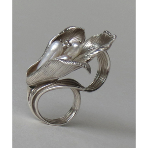 EXOTIC LILY Fine Art Two finger Sterling Silver ring, Double finger women elegant ring by Natalia Chebotar