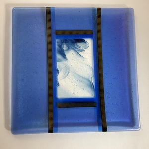 Glass Plate Blue - 8-1/4" by Christine  Freeburn 