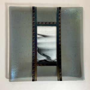 Glass Plate in Grey -8-1/4"  by Christine  Freeburn 