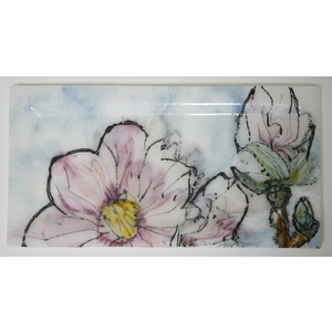 #1123 Pink Flowers Tray by Michelle Rial