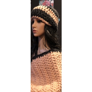 Women’s two piece poncho and matching beanie set  by Sherri Gold