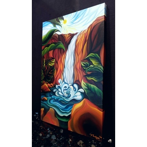 Waterfall- giclee print on stretched canvas by Peter Thaddeus