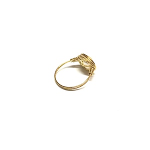 Ring Gold Wire With Genuine Pearl by Laura Nigro