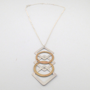 Argyle Pendant Necklace in Silver and Brass by Lauren Mullaney