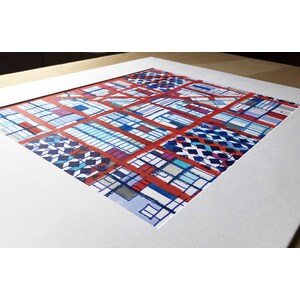 Chicago Logan Square - Original Drawing (in blue) by Jennifer Carland