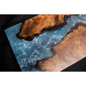 Redwood and Blue Epoxy Wall Hanging by Adrian Vogel