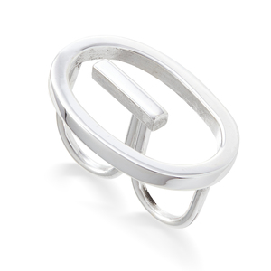 Intersect Sterling Silver 2-Finger Ring by Loret Gomez
