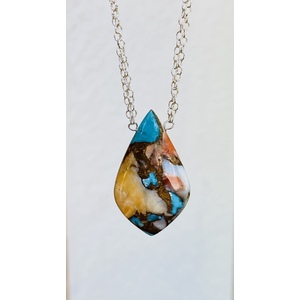 Turquoise Oyster Shell pendant Necklace by Candace Marsella