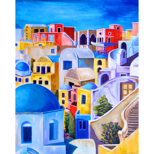 Artist Blank Notecards - Blue Dome Collection  by JACQUELINE CABESSA 