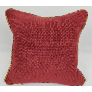 Red Leather Snowflake Pillow 2 by Cynthia Margaret Bye