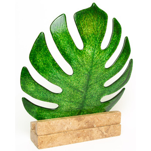Monstera Leaf Decorative Platter by Dana of Meraki Glass Art