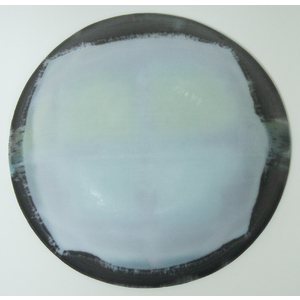 #1120 Black/Blue Grid Bowl by Michelle Rial