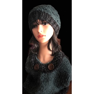 SOLD Women’s two piece set of hooded cowl/neck warmer and matching beanie  by Sherri Gold
