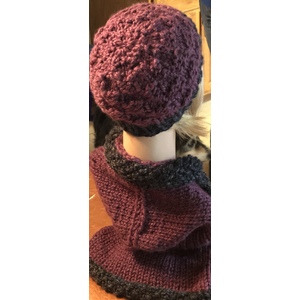 SOLD Women’s two piece hooded cowl and matching beanie  by Sherri Gold