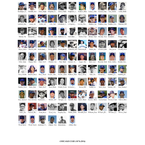 Chicago Cubs Photo Mosaic Print Art of over 200 Past & Present Players by David Addario