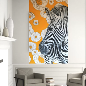 Zane Zebra - Wallflower Series- Limited edition giclee (reproduction) on Fine Art Bright White 100% cotton rag, acid free, archival paper by Toril Fisher