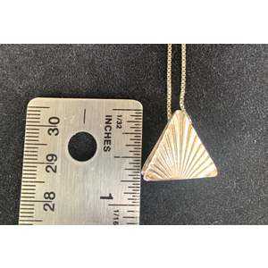 2-Sided Triangle in Fine Silver with Sterling Box Chain by Jay Andrew Lensink