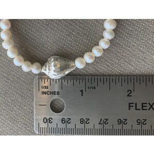 Fresh Water Pearl Bracelet With Fine Silver Conch Shell by Jay Andrew Lensink