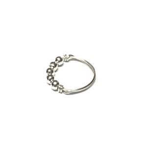 Ring Adjustable Silver Wire with Silver Balls by Laura Nigro