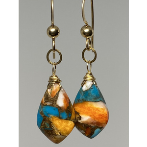 Turquoise oyster shell earrings  by Candace Marsella