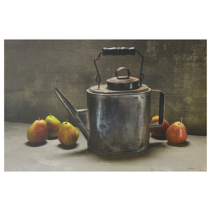 20" x 30" Forelle Pears and Railroad Tea Pot by Jack Kraig