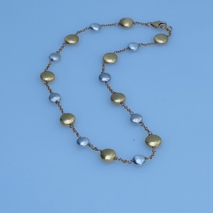Silver and Gold Disk Necklace by Barbara  Weinreb