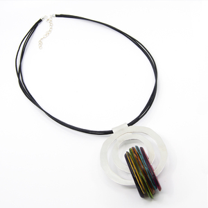 Galaxy Silver and Tagua Pendant by Ande Axelrod