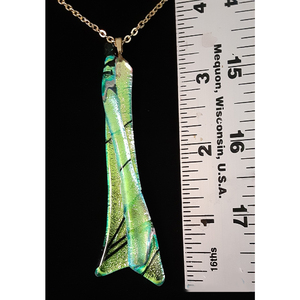 Sunbeam's Fairy Wing Fused Glass Necklace by Kat Huddleston