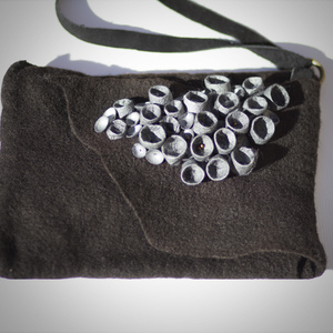 Purse Bag Hand Felted, Wool and Silk, Unique Wearable art by Jeanne Akita