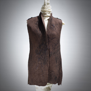 Vest Hand Felted, Nuno felt, Wool and Silk, Wearable art, Reversible by Jeanne Akita