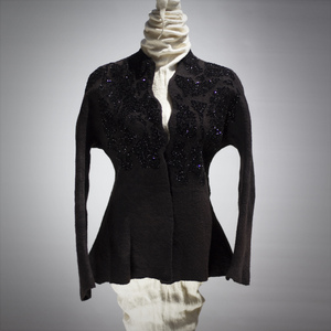  "Comet tail" Jacket Hand Felted, Wool and Silk, Reversible, Unique Wearable Art  by Jeanne Akita