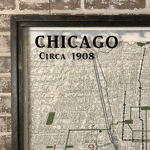1908 Chicago Map with El Lines and Parks by Amy Manning