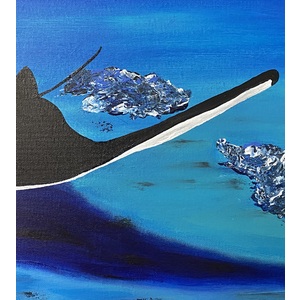 Into the Big Blue (original painting) by Delphine Pontvieux