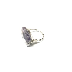 Wire Wrapped Ring Silver with Amethyst Stone by Laura Nigro