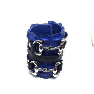 Reptilian Armor Cuff Cobalt Blue by Delphine Pontvieux
