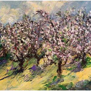Orchard - 18"x24" Framed Original Painting - Free Shipping by Bob Leopold
