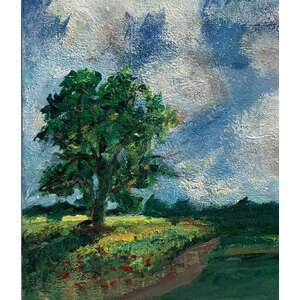 Lone Tree - Original 20"X20" Acrylic Painting - FREE SHIPPING by Bob Leopold