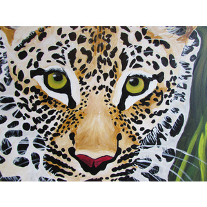 Spotted Leopard 24" x 30" by Linda Sacketti