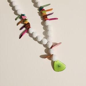 White Tagua Nut Bead Necklace by Susan Paolilli