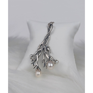PRIMAVERA Fine Art Sterling Silver Pendant, Bird on a Tree Branch, Bird on Branch Pendant  by Natalia Chebotar