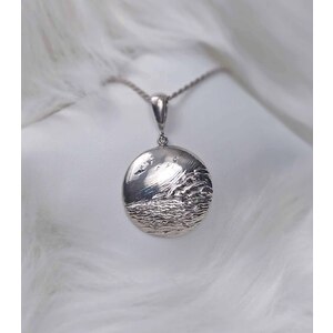 OCEAN VIEW Fine Art Handmade Sterling Silver Pendant, Ocean Jewelry  by Natalia Chebotar