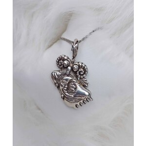 MOON SHEEP 925 Fine Art Sterling Silver Pendant, Sheep Necklace, Animals  Jewelry  by Natalia Chebotar