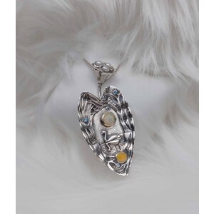 SWAN LAKE Fine Art Handmade 925 Sterling Silver 14k Gold Pendant, Swan Jewelry, Swan Necklace, Large Pendants for women  by Natalia Chebotar