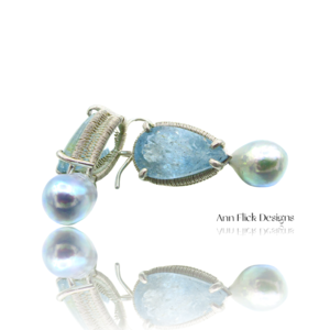 Piscean Perfection - Aquamarine & Blue Akoya Pearls by Ann Flick