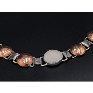 White Sea Glass Copper Dome Bracelet by Wendy Garver
